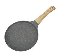 Nikou Poêle à frire de 20 cm, poêle à fond plat avec poignée pour un chauffage uniforme, ustensiles de cuisine, 20 cm, idéale pour les crêpes et la friture des aliments