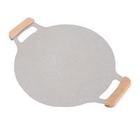 Nikou Poêle à griller coréenne en aluminium anti-adhésif avec poignées pour cuisinière à gaz, plaque à induction, 34 cm, design rond, facile à nettoyer