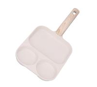 Nikou Poêle à œufs antiadhésive, 3 sections carrée, style surdimensionné, 40 x 19 cm, idéale pour le petit déjeuner sur une cuisinière à gaz ou une cuisinière à induction