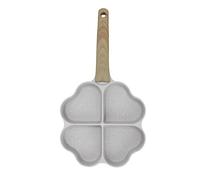 Nikou Poêle à œufs antiadhésive en forme de cœur, poêle à crêpes avec poignée pour cuisine, chauffage uniforme, blanc, poêle à œufs