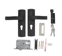 Nikou Poignée de porte avec serrure à roulement silencieux en acier au manganèse - Ensemble de levier universel avec clés pour chambre à coucher - Noir