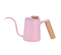 Nikou Poignée en acier inoxydable, cafetière goutte à goutte, bec à col de cygne, bouilloire rose pour la cuisine de la maison (350 ml)