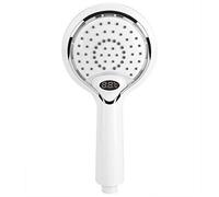 Nikou Pomme de douche à LED de poche - 3 couleurs changent à eau, pommeau de douche à LED avec affichage numérique du capteur de température, pulvérisateur de douche à contrôle de température