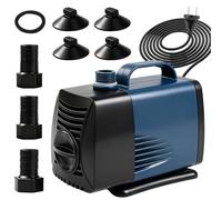 Nikou Pompe de Bassin 85W 5000L/H, Pompe Fontaine Exterieur Pomp À Eau Submersible Silencieuse Pompes de Filtration avec Câble 2.8m, Tête 4m, Protection Surchauffe, pour Aquarium, Fontaine, Étang