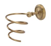 Nikou Porte-sèche-cheveux en laiton antique, support mural pour outils de soins capillaires, support suspendu pour sèche-cheveux en spirale, organisateur de salle de bain, finition bronze, maison et