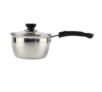 Nikou Pot à lait classique en acier inoxydable, design épais avec poignée anti-brûlure, chauffe-lait polyvalent et pot à nouilles, capacité de 1,5 l, convient pour la cuisson et le chauffage