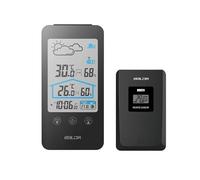 Nikou Prévisions météorologiques sans fil pour intérieur et extérieur, thermo-hygromètre, horloge numérique, baromètre, phase de lune avec capteur