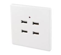 Nikou Prise murale USB - 4 ports USB CC 5V for le bureau à domicile Prise électrique murale for prise chargeur (110~250V)