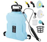 Nikou Pulvérisateur Électrique 12L, Pulverisateur à Dos Électrique à Pression, avec Bretelles Réglables, Pistolet Télescopique Rechargeable, 5 Buses, pour Jardin, Agriculture