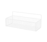Nikou Rack de Rangement Suspendu Mural Panier de Fer en Fer Portable pour Cuisine de Salle de Bain (Blanc)