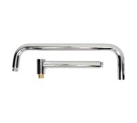 Nikou Rallonge de pommeau de douche avec bride, bras de douche en forme de S, support mural, tuyau de douche rotatif en acier inoxydable pour salle de bain, finition galvanisée