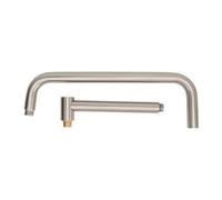 Nikou Rallonge de pommeau de douche avec bride, bras de douche en forme de S, support mural, tuyau de douche rotatif en acier inoxydable pour salle de bain, finition brossée