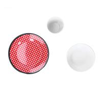 Nikou Red Grids Lot de 6 assiettes à salade en imitation porcelaine Motif serpent Pour maison, restaurant, hôtel, plat rond