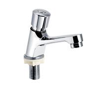 Nikou Robinet de lavabo à 1 poignée - Robinetterie de lavabo à 1 poignée Robinet de lavabo à cascade Waterfall pour salle de bains publique Salle de bains en acier chromé à fermeture automatique