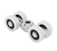 Nikou Rouleaux de Porte, Rouleau de Porte Coulissante Curseur Roulette Coulissante Aérienne Roulements 4 Roues Roues Suspendues pour Meubles