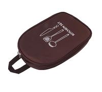 Nikou Sac à ustensiles de cuisine de camping, pochette portable avec poignée pour barbecue, marron, kit de cuisine, rangement de couverts, sac de cuisine de camping
