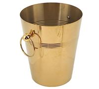 Nikou Seau à glace isotherme en acier inoxydable avec poignées - Grande capacité - Pour bière et champagne - 5 l - Finition dorée