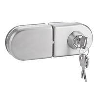 Nikou Serrure de Porte en Verre en Acier Inoxydable de 10 à 12mm avec Clé, Sécurité Anti-vol de Verrou, Serrure de Sécurité de Cylindre Simple pour Maison, Hôtel, Salle de Bains