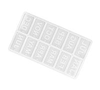 Nikou Silicone, Chiffre de mois anglais, doux, flexible et réutilisable, facile à démouler, idéal pour gâteau et pâtisserie, 60 x 738 cm