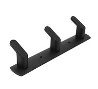 Nikou Simple Space Crochets muraux en aluminium pour armoire de cuisine et salle de bain, noir, 3 crochets, porte-manteau mural, design moderne