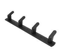 Nikou Simple Space Crochets muraux en aluminium pour armoire de cuisine et salle de bain, noir, 4 crochets, porte-manteau mural, design