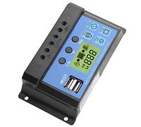 Nikou Solar Charge Controller Solar pannels - PWM 12V 24V Dual USB Solar Panel Control Controller Regulator LCD Display 10/20/30A(YJSS-30A)