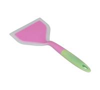 Nikou Spatule à frire en silicone bicolore transparent à large ouverture, tête de spatule violette, pelle de cuisson pour crêpes et aliments frits, gadget de cuisine