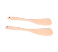 Nikou Spatule en bois de hêtre long manche avec trou de suspension, ustensiles de cuisine pour la cuisine, pelle en bois, spatule en bois, cuillère de cuisine, 30 cm de long
