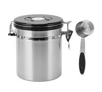 Nikou Stockage de grains de café Récipient hermétique en acier inoxydable Café avec cuillère de 30 ml Suivi de la date Boîte à café pour magasin (Argent)