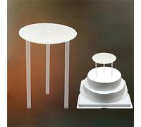 Nikou Support à gâteau double couche en plastique PP de qualité alimentaire, support de support, accord, 16 cm, tige à empiler pour gâteau, niveau