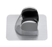 Nikou Support de bras de douche universel noir, support de bras de douche réglable pour pommeau de douche à main, rotation à 360°, matériau ABS, montage mural, perceuse adhésive