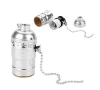 Nikou Support de Lampe E27 Support de Lampe Vintage en Aluminium avec Lampe de Bureau à chaîne support lampe vintage (Couleur : Sliver)