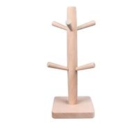 Nikou Support de porte-tasse en bois support d'arbre avec 6 crochets à base de base de base de café de base de base de base