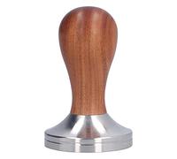 Nikou Tamper à café à base plate de 58 mm, marteau manuel en acier inoxydable avec poignée en bois, outil de tamponnage de café, accory de fabrication de café