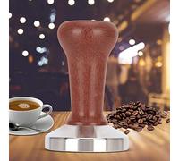 Nikou Tamper à café en acier inoxydable, 58 mm, 13,6 kg, outil de préhension à ressort amovible avec poignée en bois pour un usage domestique, accories de café