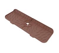 Nikou Tapis absorbant pour robinet, lavable et réutilisable en silicone pour évier de cuisine, salle de bain, camping-car, marron, tapis de séchage d'eau, tapis de vidange de robinet