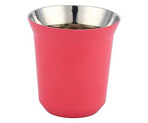 Nikou Tasse à café à double paroi, en acier inoxydable 304, 160 ml, rose rouge, fournitures de cuisine, boissons, tasse à café