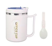Nikou TASSE À CAFÉ ISOLÉE EN ACIER INOXYDABLE TASSE ANTI-BRÛLURE DOUBLE COUCHE AVEC POIGNÉE ET COUVERCLE CAPACITÉ 500ML POUR BOIRE EN VOYAGE (Bleue)