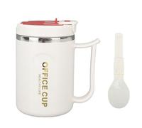 Nikou TASSE À CAFÉ ISOLÉE EN ACIER INOXYDABLE TASSE ANTI-BRÛLURE DOUBLE COUCHE AVEC POIGNÉE ET COUVERCLE CAPACITÉ 500ML POUR BOIRE EN VOYAGE (Rouge)