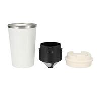 Nikou Tasse à café isotherme portable en acier inoxydable de 380 ml avec filtre à café pour la maison, le bureau, les voyages, blanc