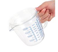 Nikou Tasse à Mesurer en Verre Résistant à la Chaleur, Pichet à Mesurer avec Couvercle, Ustensile De Cuisine(500ML)