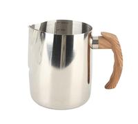 Nikou Tasse à mousse de lait en acier inoxydable, échelle intérieure, pichet à vapeur pour café, poignée, bec pointu, conception de cuisine multifonctionnelle (Argent)