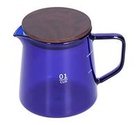 Nikou Tasse à thé en verre borosilicate, résistante à la chaleur, avec couvercle pour eau et café, bleu marron, récipient domestique de 300 ml, 11,9 oz, confortable, sûr, facile à (Bleue)