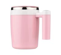 Nikou Tasse automatique en acier inoxydable avec couvercle pour le thé au chocolat chaud au lait de café (Rose)
