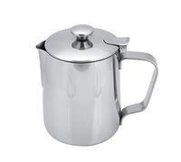 Nikou Tasse De Moussage, Tasse De Tasse à Café En Acier Inoxydable Cruche De Moussage De Lait Cruche Avec Couvercle Pour Latte Coffee Art(350Ml)