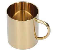 Nikou Tasse double couche en acier inoxydable 304, 400 ml, anti-brûlure, tasse à café, thé, eau avec poignée, finition dorée, idéale pour la maison et le jardin