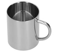 Nikou Tasse double couche en acier inoxydable 304, anti-brûlure, tasse à café, thé, eau avec poignée, 400 ml, argent, vaisselle