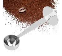 Nikou Tasseur Café, Cuillère à Café 2 en 1 en Acier Inoxydable, Cuillère Doseuse avec Tasseur Doseur à Expresso Polyvalent, pour Mesurer et Tasser Moulu Grain, 14.5cm/5.7inch