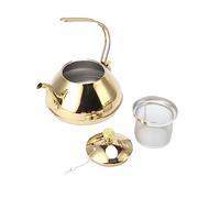 Nikou Théière en acier inoxydable de grande capacité, bouilloire avec filtre, pour la maison et le Camping, 1,5 l (Or)
