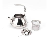 Nikou Théière en acier inoxydable de grande capacité, bouilloire avec filtre, pour la maison et le Camping, 1,5 l (Argent)